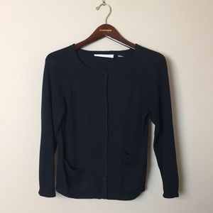 Charles Nolan Black Cotton/Cashmere Cardigan